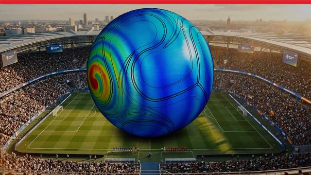 El balón de fútbol de 1930 frente al balón moderno, simulados con solidworks de Dassault Systèmes